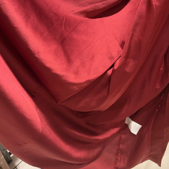 NWT SIMKHAI "Qiana" long draped satin gown oxblood $895 size 8 - Picture 11 of 13
